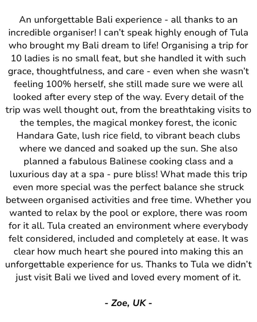 Bali Tour Review