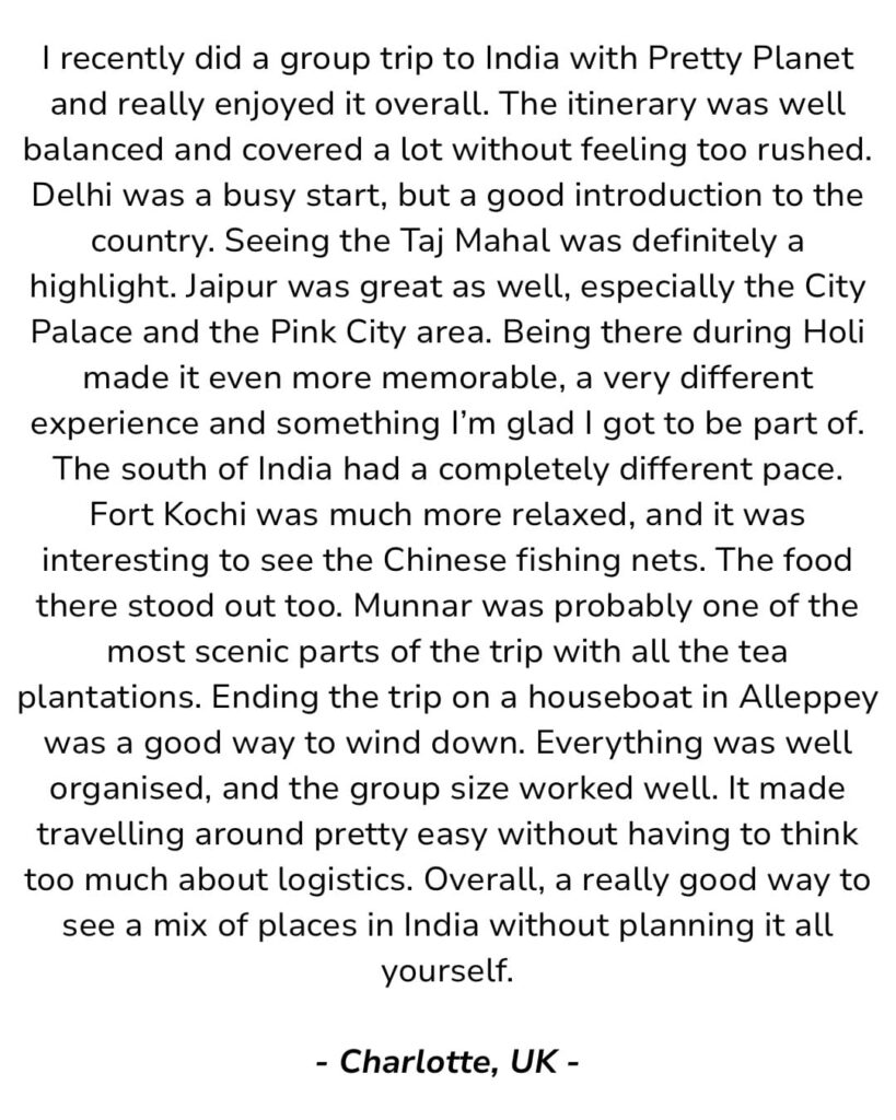 India Tour Review