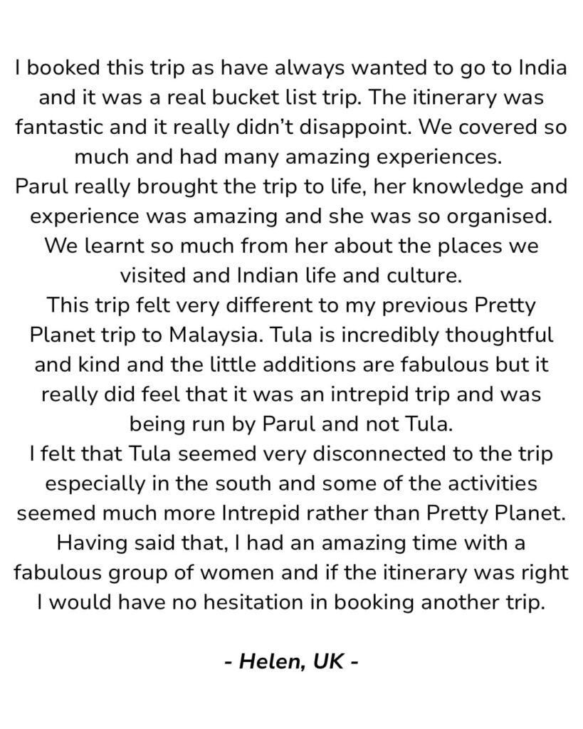 India Tour Review