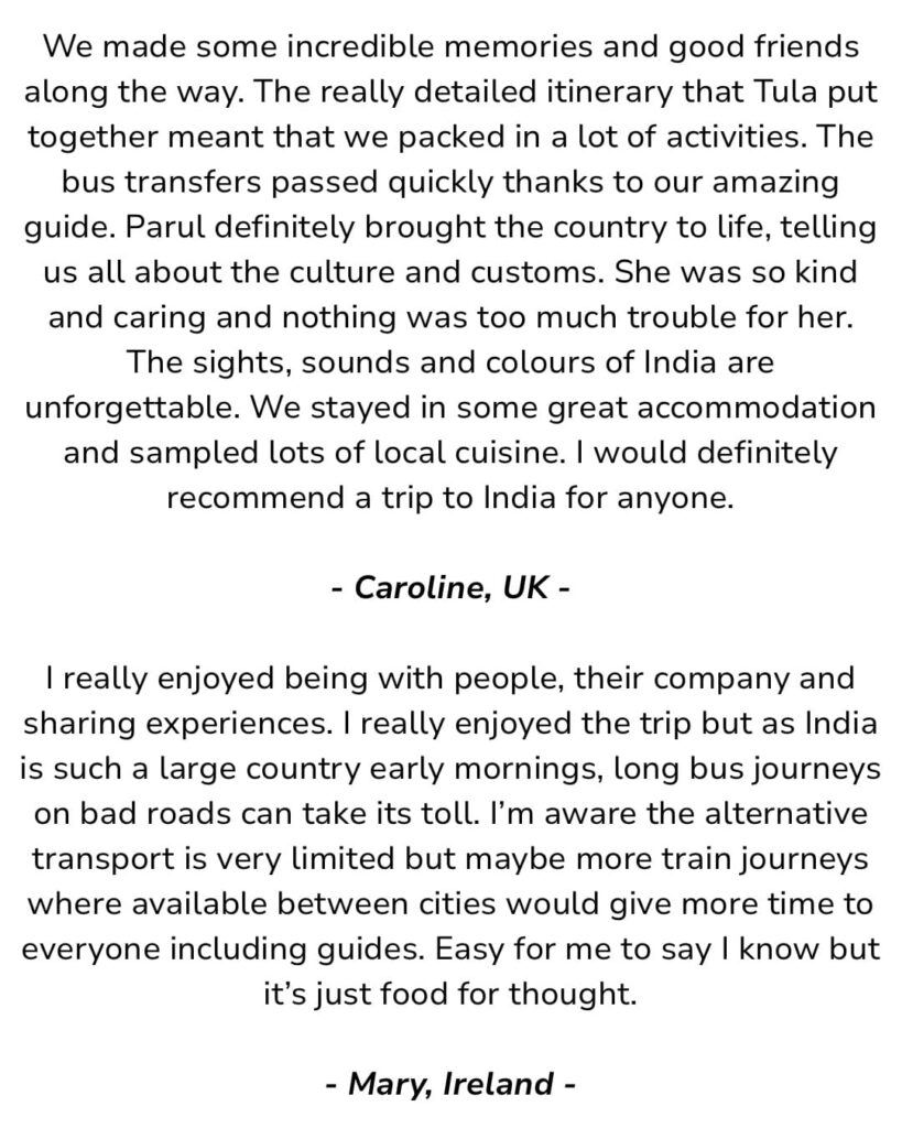 India Tour Review